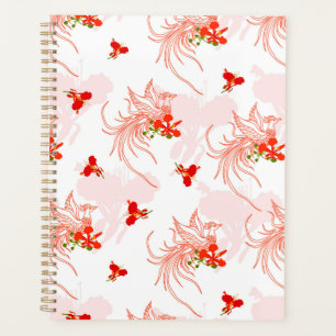Phoenix Oiseau Et Phoenix Fleur Motif Sans Faille
