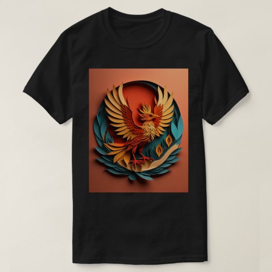 Phoenix Paper Art Design T-shirt (Design voorkant)