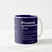 Phoenix Personalized Name Tweekleurige Koffiemok (Voorkant rechts)