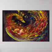 Phoenix Pheonix Red Firebird Thunderbird Flames Poster (Voorkant)