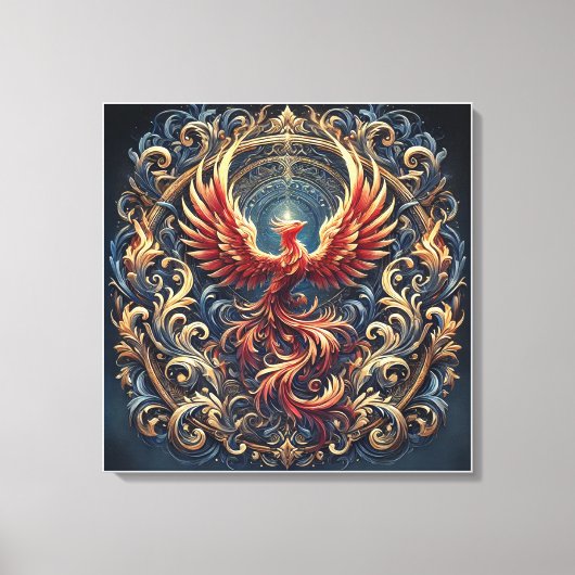 Phoenix Rebirth: Een tijdloos meesterwerk canvas (Voorkant)
