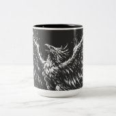 Phoenix Rijzend Uit de Vlammen door BurnsInHell Tweekleurige Koffiemok (Center)