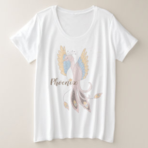 Phoenix Rijzende Boho Inspiratie Personaliseerbaar Grote Maat T-shirt