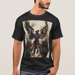Phoenix Rijzende Donkere Vuur Fantasie Kunstprint T-shirt