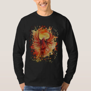 Phoenix Rijzende Vlam Grafisch Vet Vuur Vogel T-shirt