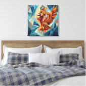 Phoenix Rise – Modern Stretched Canvas Wall Art (Insitu (Slaapkamer))