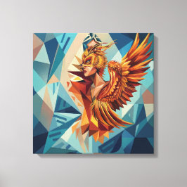 Phoenix Rise – Modern Stretched Canvas Wall Art Afdruk
