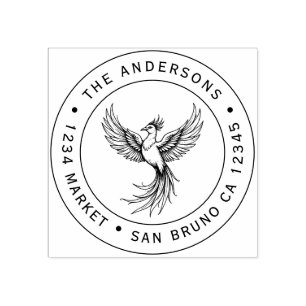 Phoenix Rising Address Stamp Rubberstempel