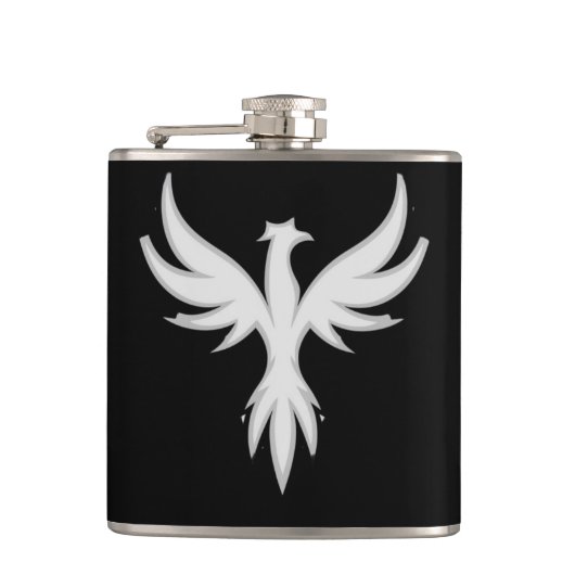 Phoenix Rising Black Flask Heupfles (Voorkant)