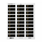 Phoenix Rising Black & Gold Elegant Etiket (Full Sheet)