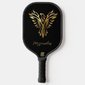 Phoenix Rising Black & Gold Elegant Pickleball Paddle (Achterkant)
