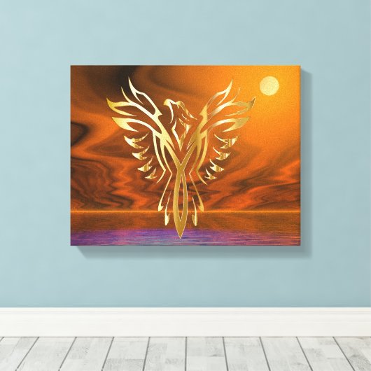 Phoenix Rising Canvas Afdruk (Insitu (Houten vloer))