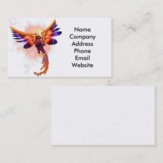 Phoenix Rising Carte de visite (Devant / Derrière)