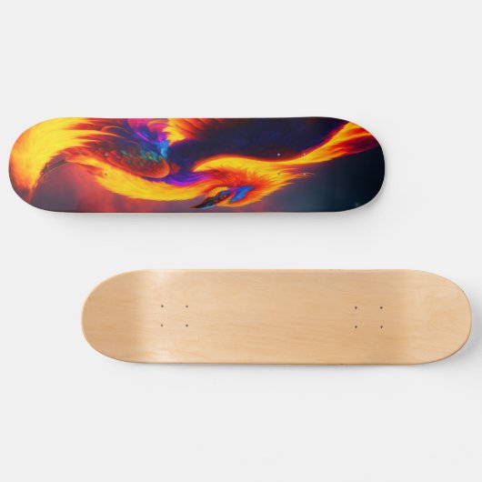 Phoenix Rising Eagle Flame Skate Board, Digitale k Skateboard (Horizontaal)