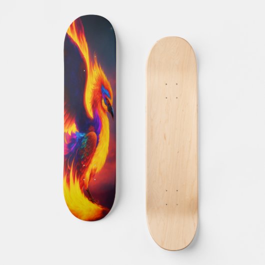 Phoenix Rising Eagle Flame Skate Board, Digitale k Skateboard (Voorkant)