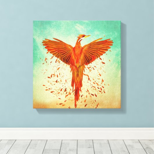 Phoenix Rising - Gemengde media Canvas Afdruk (Insitu (Houten vloer))