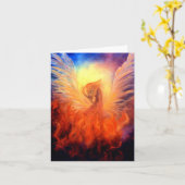 Phoenix Rising Notecard Kaart (Gele Bloem)