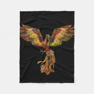 Phoenix Rising - op zwart Fleece Deken