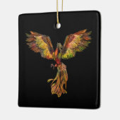 Phoenix Rising - op zwart Keramisch Ornament (Links)