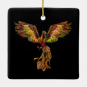 Phoenix Rising - op zwart Keramisch Ornament (Achterkant)