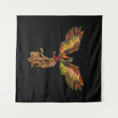 Phoenix Rising - op zwart Wandkleed (Voorkant (horizontaal))
