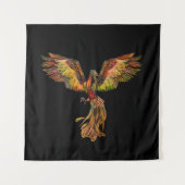 Phoenix Rising - op zwart Wandkleed (Voorkant)