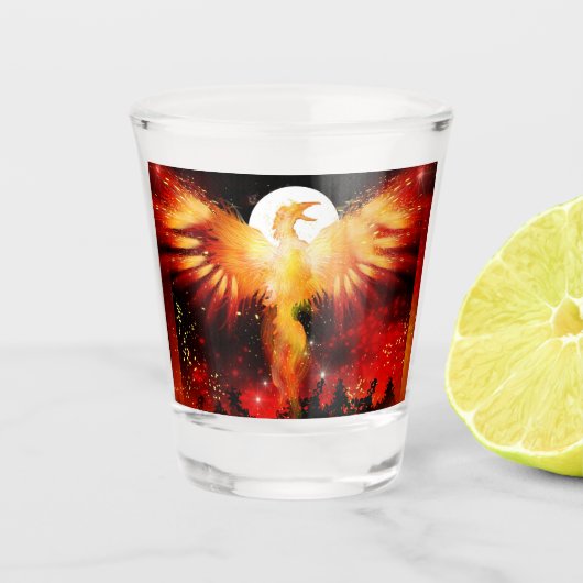 Phoenix Rising Shot Glass Shot Glas (Voorkant)