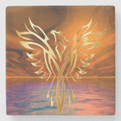 Phoenix Rising Stenen Onderzetter (Voorkant)