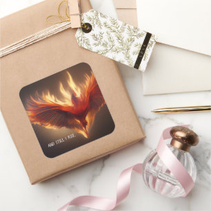 Phoenix Rising Support Inspirerende kracht Vierkante Sticker