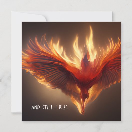 Phoenix Rising Support Inspirerende Sterkte Kaart (Voorkant)