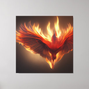 Phoenix Rising Support Inspirerende Sterkte Kaart Canvas Afdruk