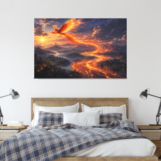 Phoenix Rivier van Licht Fantasie Landschap Canvas Afdruk