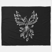 Phoenix ruist op zwart fleece deken (Voorkant (Horizontaal))