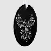 Phoenix ruist op zwart ornament (voorkant)