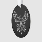 Phoenix ruist op zwart ornament (voorkant)