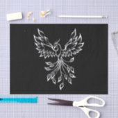 Phoenix ruist op zwart tissuepapier (Craft)