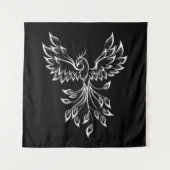 Phoenix ruist op zwart wandkleed (Voorkant)