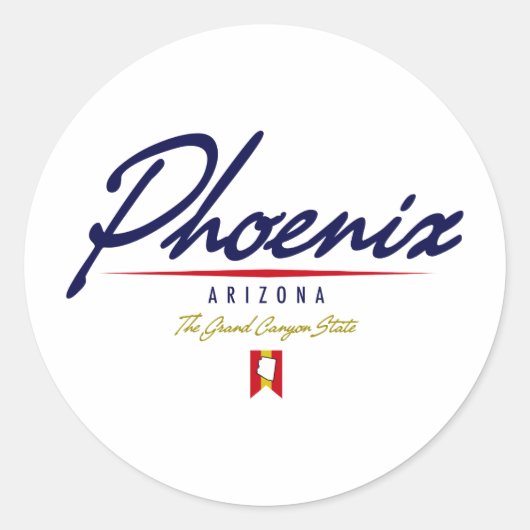 Phoenix Script Ronde Sticker (Voorkant)