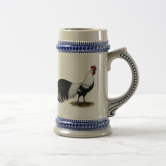 Phoenix: Silver Duckwing Rooster Bierpul (Rechts)