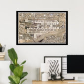 Phoenix Sky Harbour Intl Airport Satellite Map Poster (Thuiskantoor)