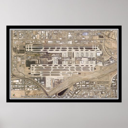 Phoenix Sky Harbour Intl Airport Satellite Map Poster (Voorkant)