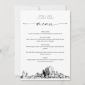 Phoenix Skyline Bruiloft Diner Menu Kaart 5x7 (Voorkant)