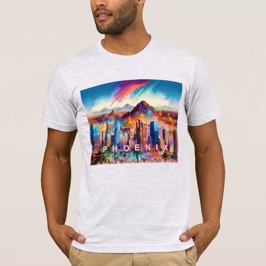 Phoenix Skyline Graffiti Art T-shirt (Voorkant)
