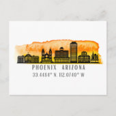 Phoenix Skyline Map Coordinates Briefkaart (Voorkant)