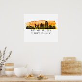 Phoenix Skyline Map Coordonnées Poster (Cuisine)