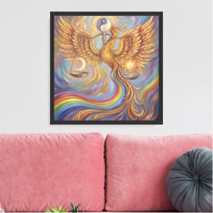 Phoenix Spiritueel Canvas Wandkunstwerk Afdruk
