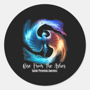 Phoenix stijgt op uit de Ashes Suicide Prevention Ronde Sticker