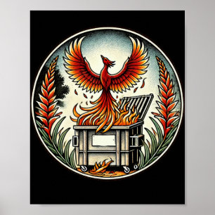 Phoenix stijgt op uit de vuilnisbakken poster