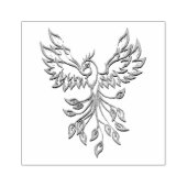 Phoenix stijgt op zilver 	rubberstempel (Afrduk)