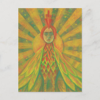 Phoenix Sun Bird Woman Goddess Fantasy Surrealisme Briefkaart